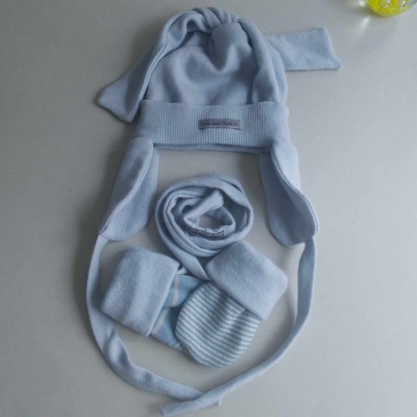 Cashmere Trapper Hat - Soft Sky Blue