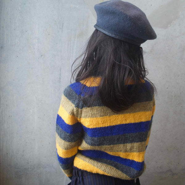 Kins knit - Navy/Yellow mix