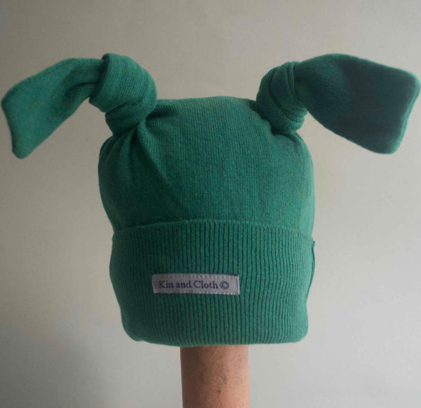 Cashmere Bunny Hat - delicious Pea Green