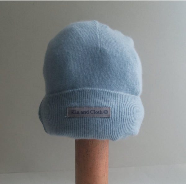 Cashmere Beanie Hat - Sky