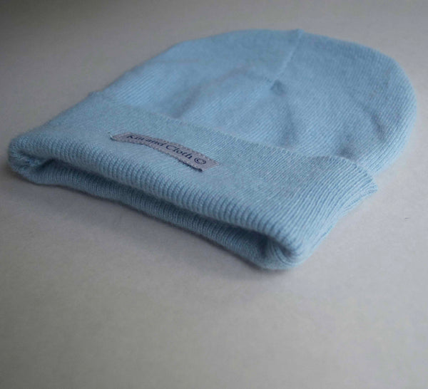 Cashmere Beanie Hat - Sky