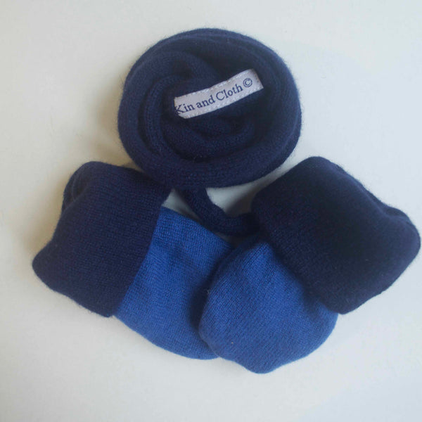 Cashmere Mittens - Navy/Marine blue