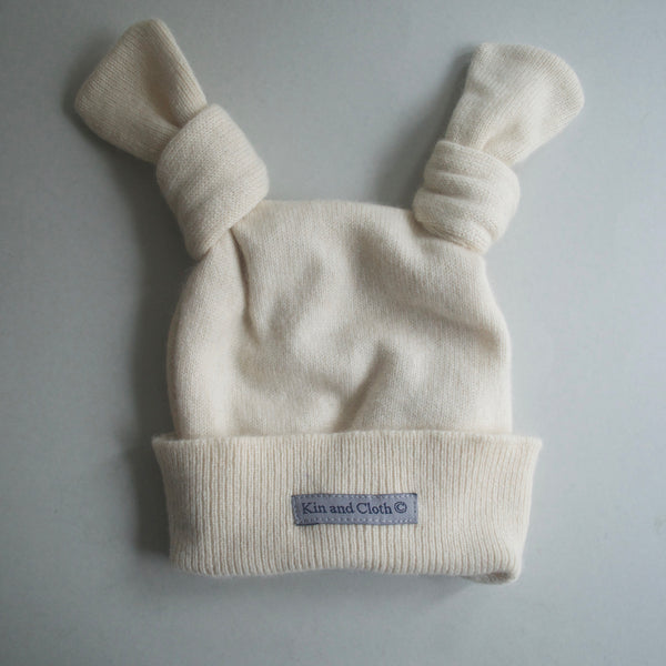 Cashmere Bunny Hat - Ivory