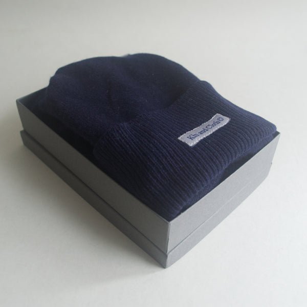 Cashmere Trapper Hat - Navy