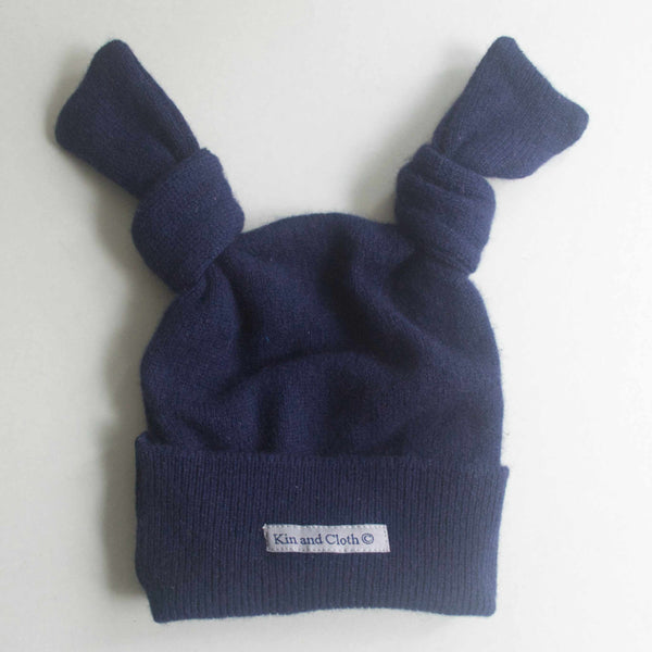 Cashmere Bunny Hat - Navy