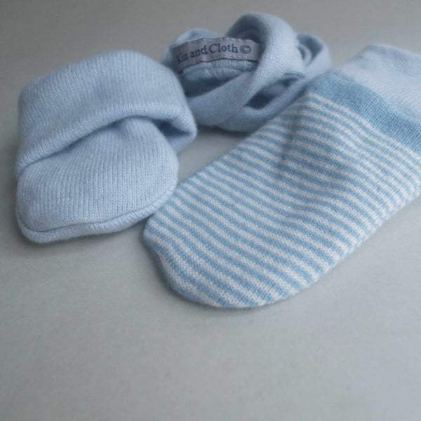 Cashmere Mittens - Med Sky Blue