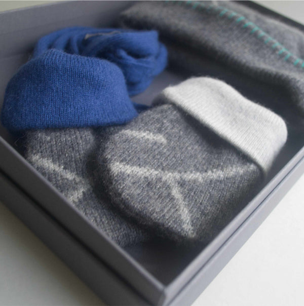 Cashmere Mittens - Architect Steel