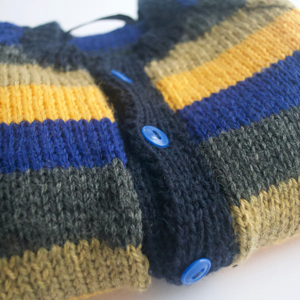 Kins knit - Navy/Yellow mix